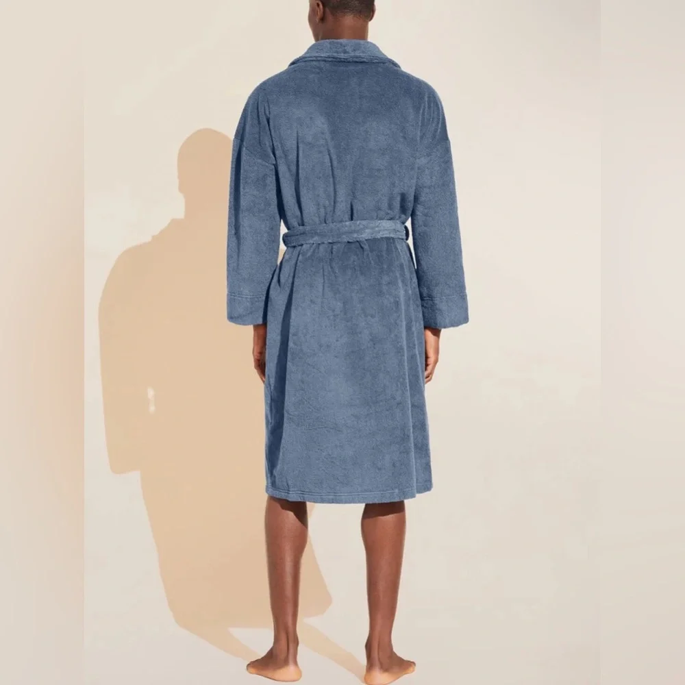 New With Tags: Eberjey Unisex Terry Robe In Size S/M - Picture 6 of 12